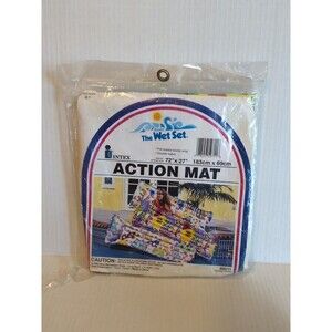 Intex The Wet Set Inflatable Action Air Mat Vinyl Beach Pool Float Vintage 1992